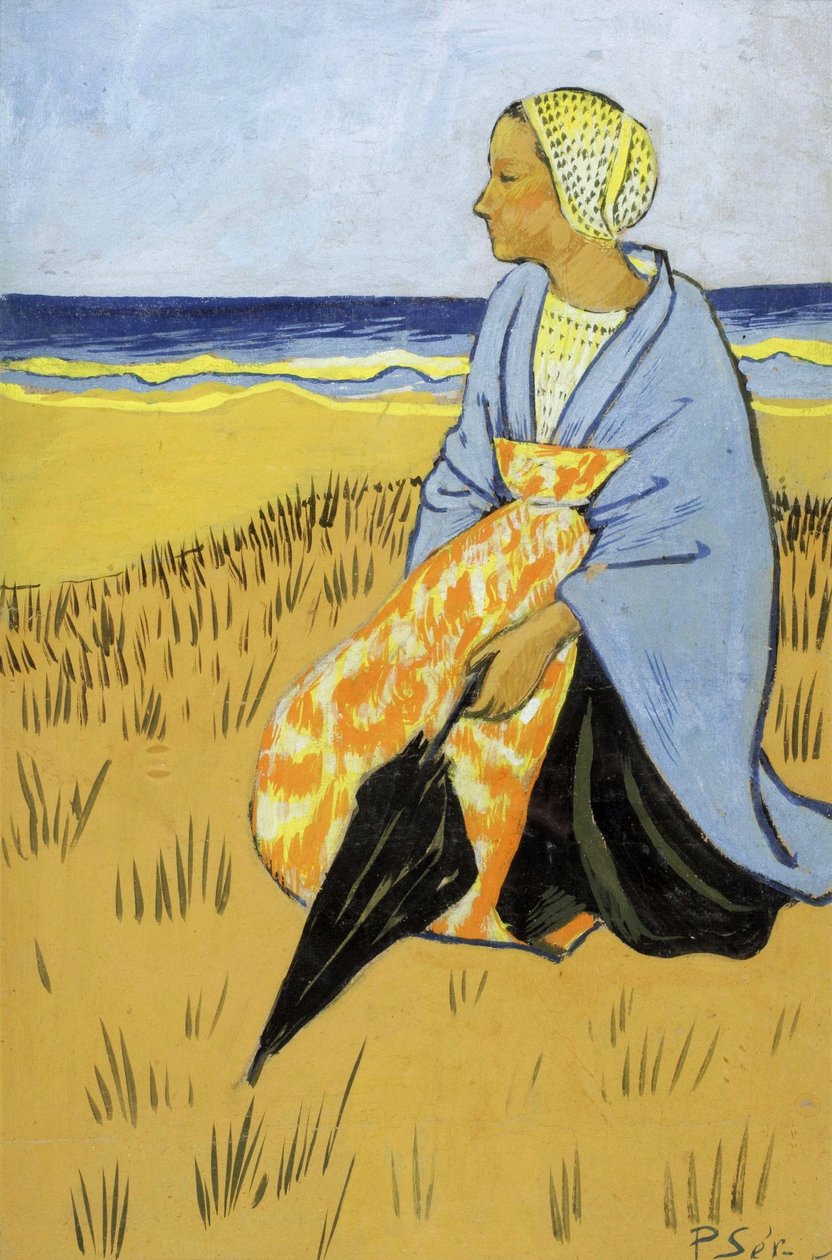 Bretonsk kvinde, der sidder ved kysten af Paul Sérusier