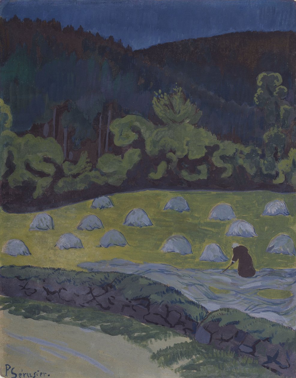 Høproduktion ved Moonlight (akvarel) af Paul Sérusier