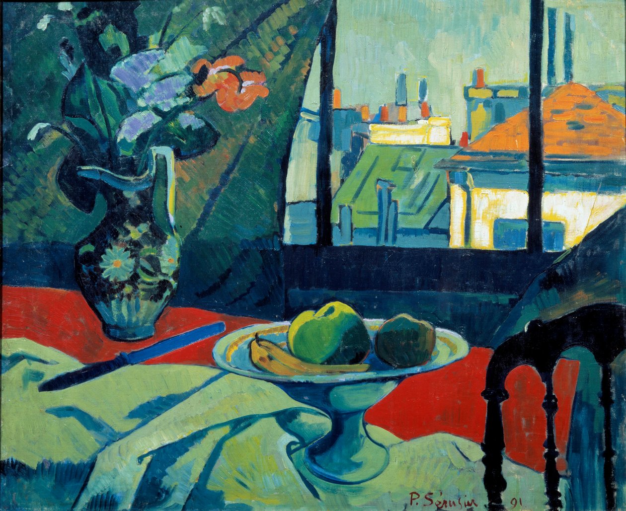 Stilleben, kunstnerens værkstedsmaleri af Paul Serusier (1863-1927) 1891 søn. 0,6x0,73 m Paris, musee d