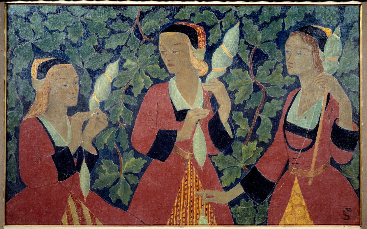 The Three Spinners Maleri af Paul Serusier (1863-1927) 1918 Brest Museum of Fine Arts af Paul Sérusier