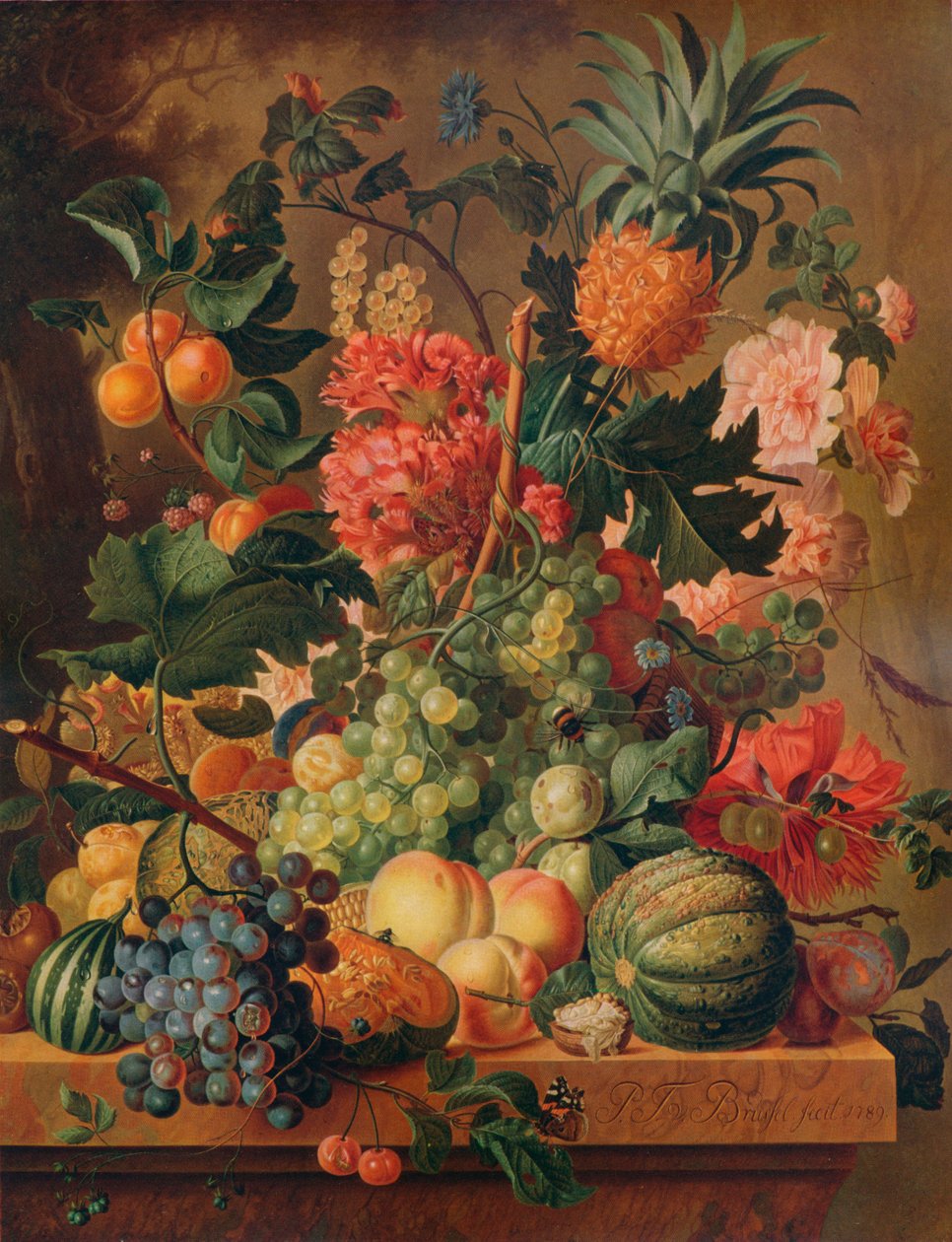 Frugt og blomster, 1789, 1938 af Paul Theodor van Brussel