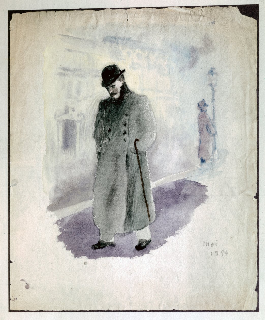 Paul VALERY: Selvportræt. 1894 (akvarel) af Paul Valery
