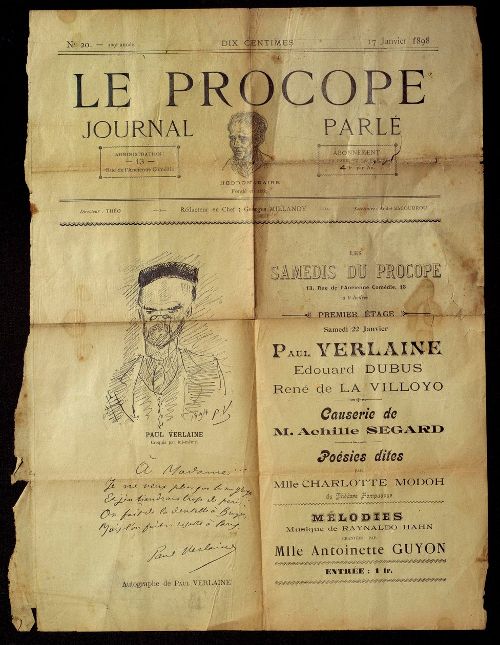 Journal du Procope, parisisk cafe af Paul Verlaine
