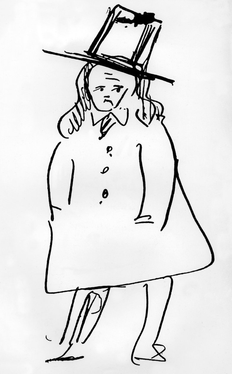 Portræt af den franske digter Charles Baudelaire (tegning) af Paul Verlaine