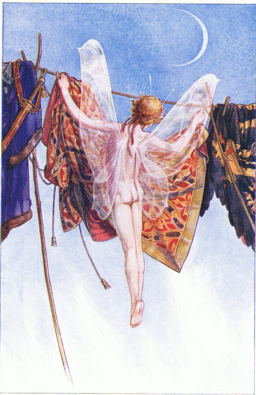 Kom og hæng dem på snoren, illustration fra The Tempest, 1908 af Paul Vincent Woodroffe