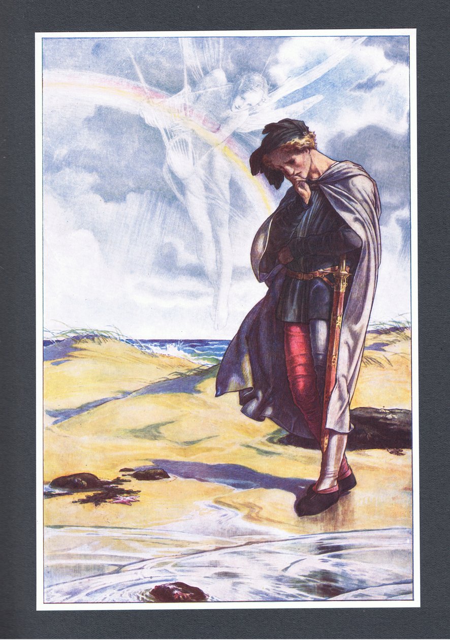 Kom til det gule sand, illustration fra The Tempest, 1908 af Paul Vincent Woodroffe