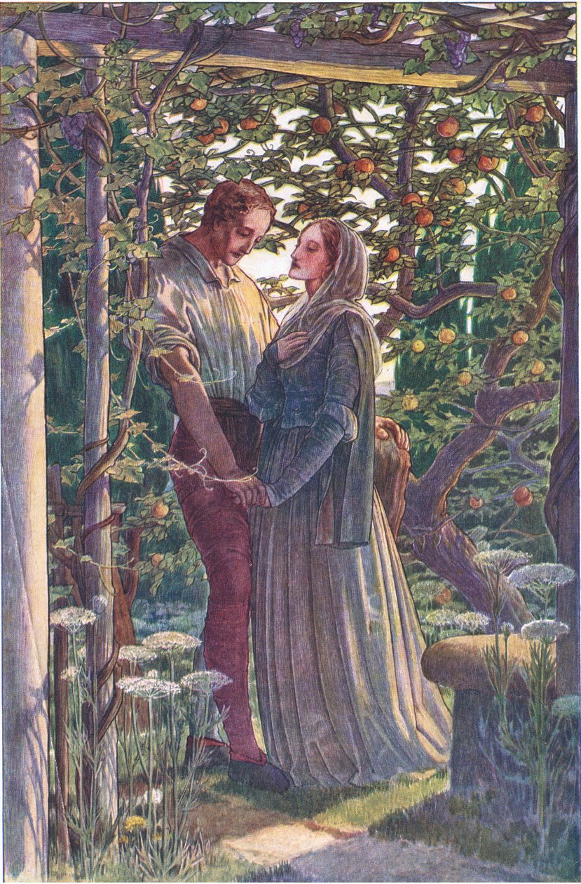 Fair møde af de mest sjældne følelser, illustration fra The Tempest, 1908 af Paul Vincent Woodroffe