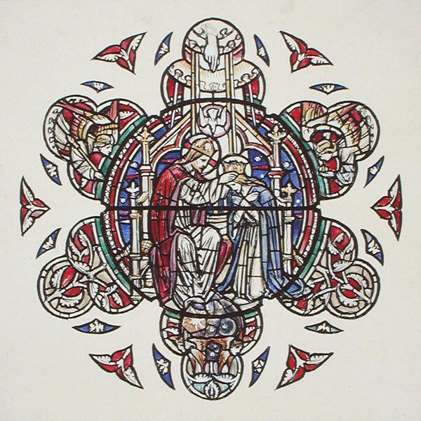 Jomfruens kroning, ca. 1910 (akvarel på papir) af Paul Vincent Woodroffe