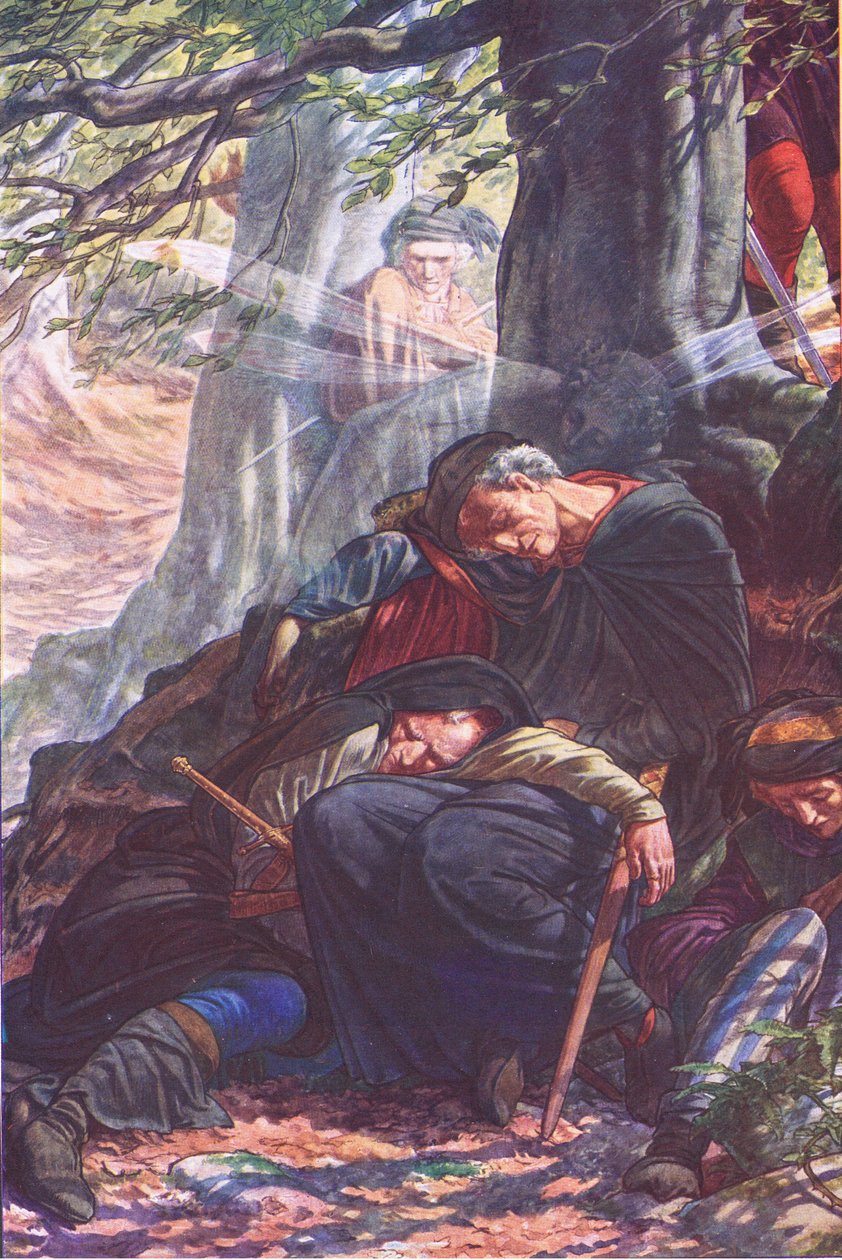 Mens du snorker løgn her, illustration fra The Tempest, 1908 af Paul Vincent Woodroffe
