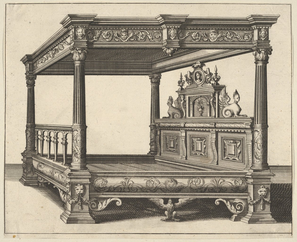 Himmelseng fra Verscheyden Schrynwerck ... [Flere Snedkerier ...], 1658. af Paul Vredeman de Vries