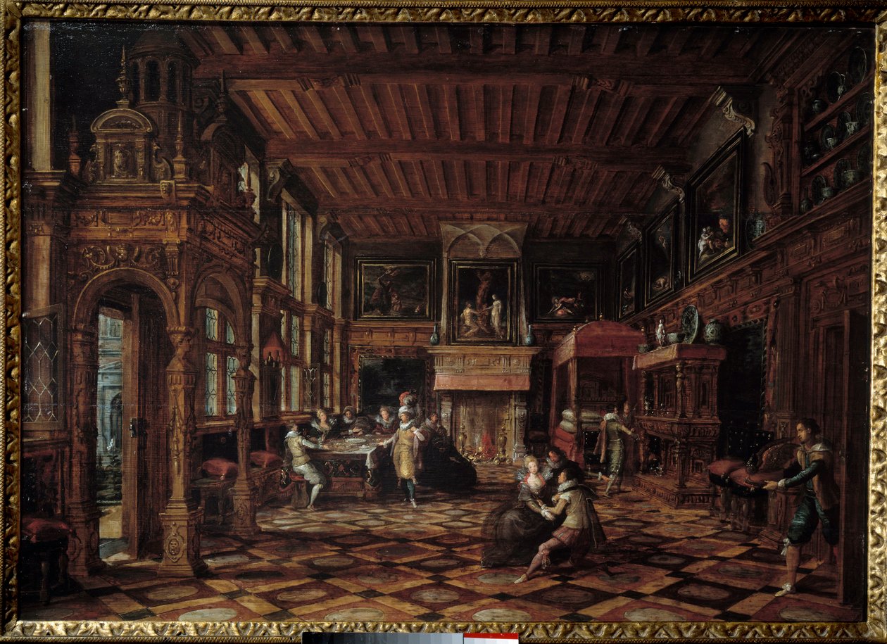 flamsk interiør. Maleri af Paulus Vredeman De Vries (1567-1630) af Paul Vredeman de Vries