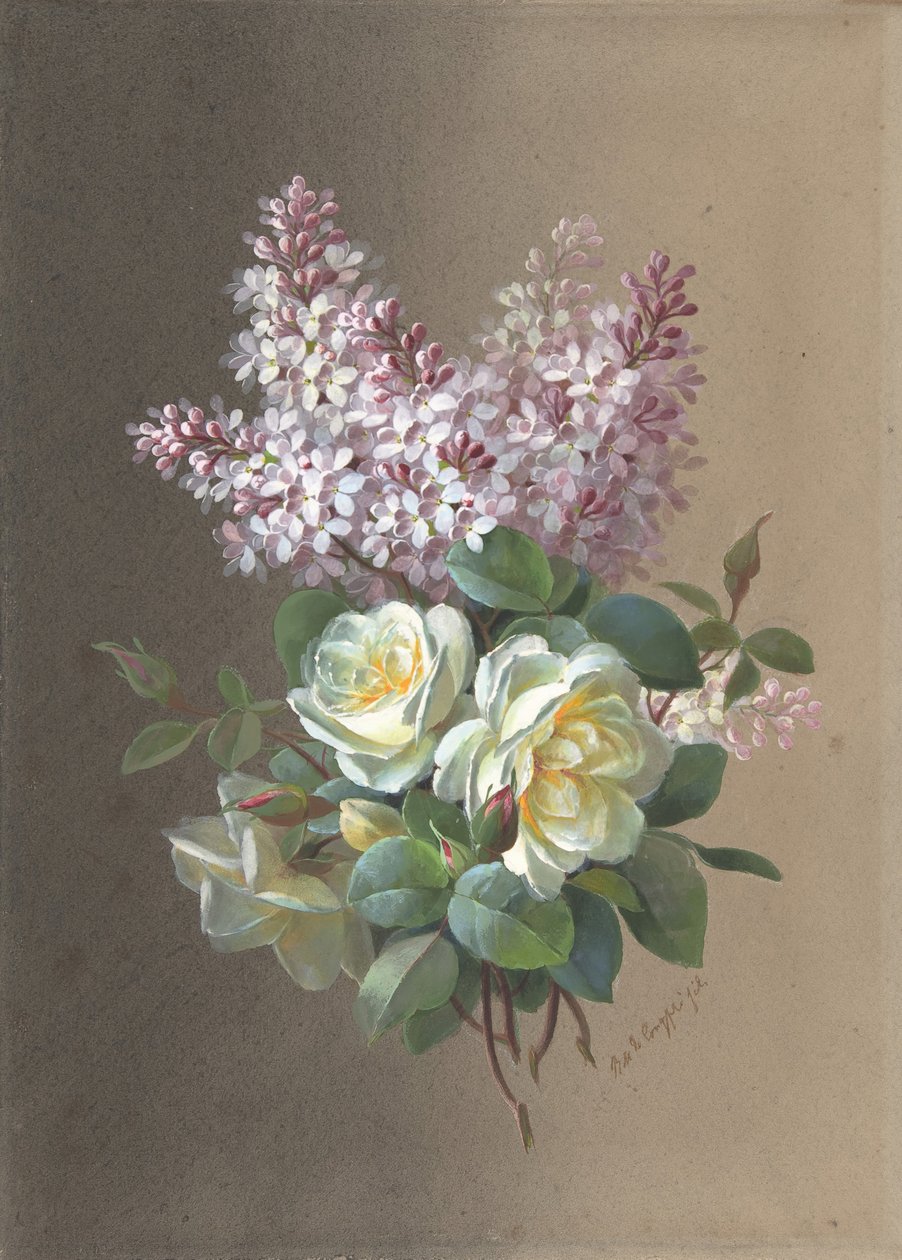 Blomster: Roser og syrener, slutningen af det 19.-begyndelsen af det 20. århundrede. af Paul de Longpré