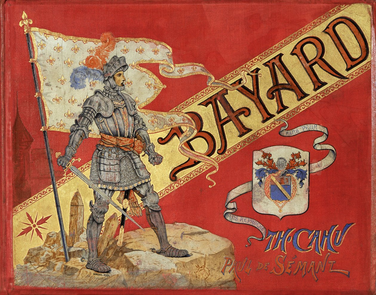 Omslag til bogen "" Bayard "" af Theodore Cahu, illustreret af Paul De Semant (1855-1915) af Paul de Semant