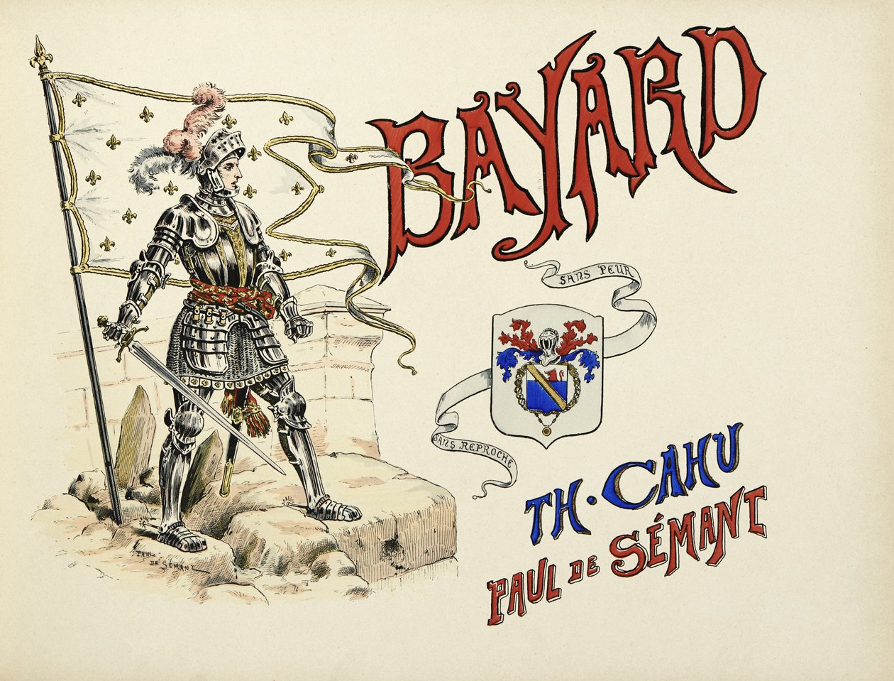 Illustration taget fra bogen "Histoire du chevalier Bayard" af Theodore Cahu, illustreret af Paul De Semant (1855-1915) af Paul de Semant