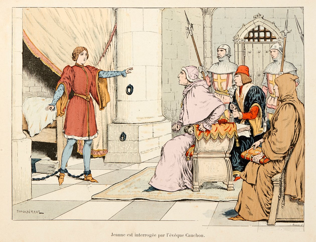Illustration taget fra bogen "" Joan of Arc "" af Theodore Cahu og illustreret af Paul De Semant (1855-1915): Jeanne d