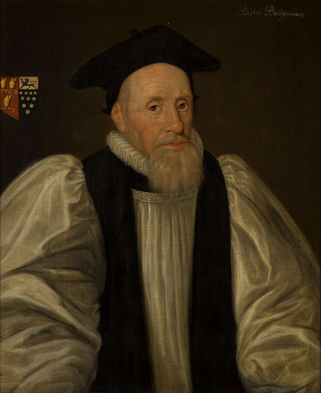 Portræt af John Bridgeman, biskop af Chester (1577-1652), ca. 1597-1621 (olie på lærred) af Paul van (attr.to) Somer