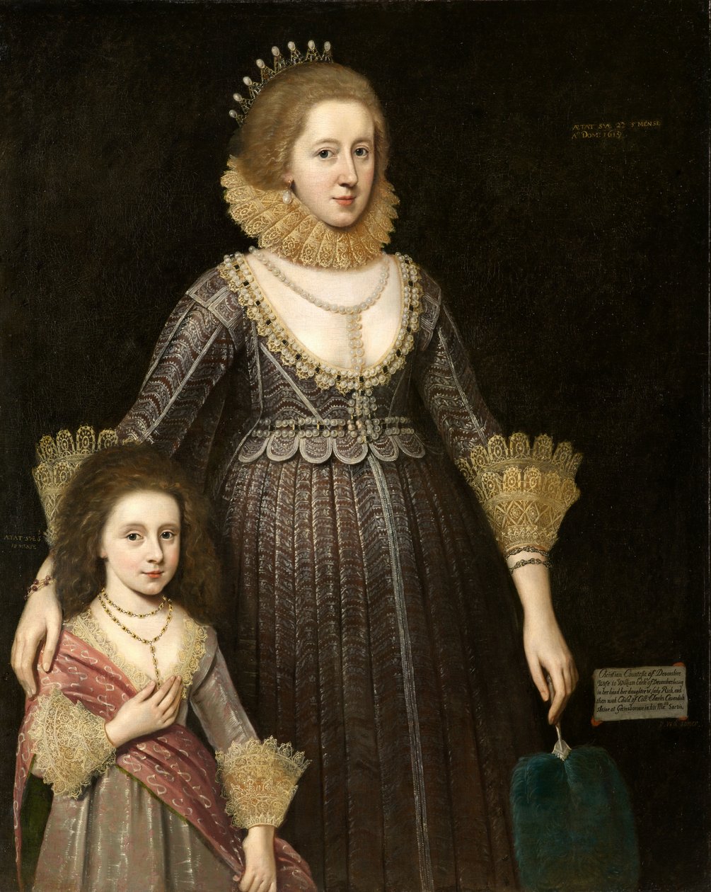 Christian, Lady Cavendish, senere grevinde af Devonshire (1598-1675) og hendes datter af Paul van Somer