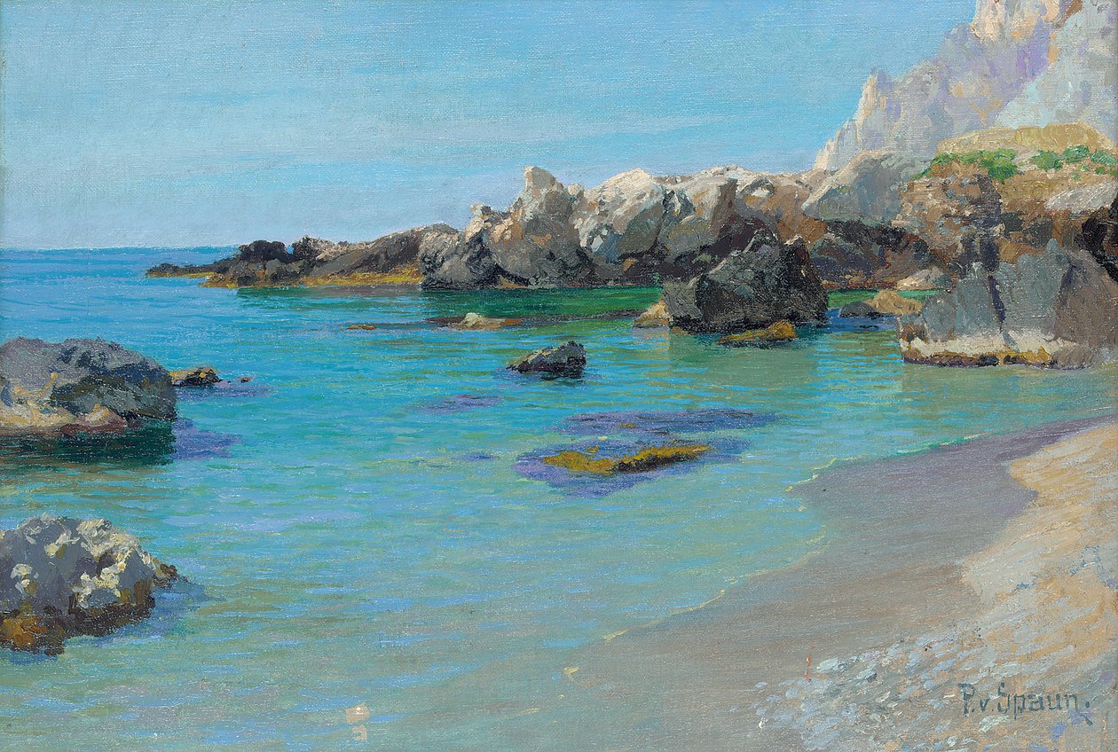 På Caprikysten (olie på lærred) af Paul von Spaun
