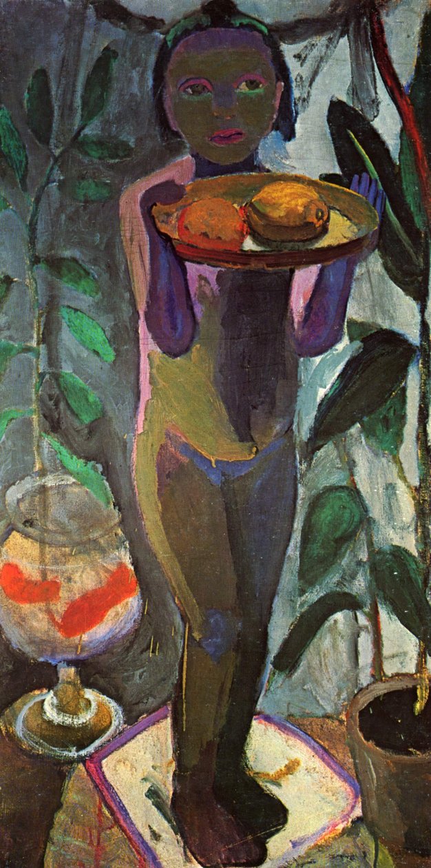 Nøgen med et fiskefad af Paula Modersohn Becker