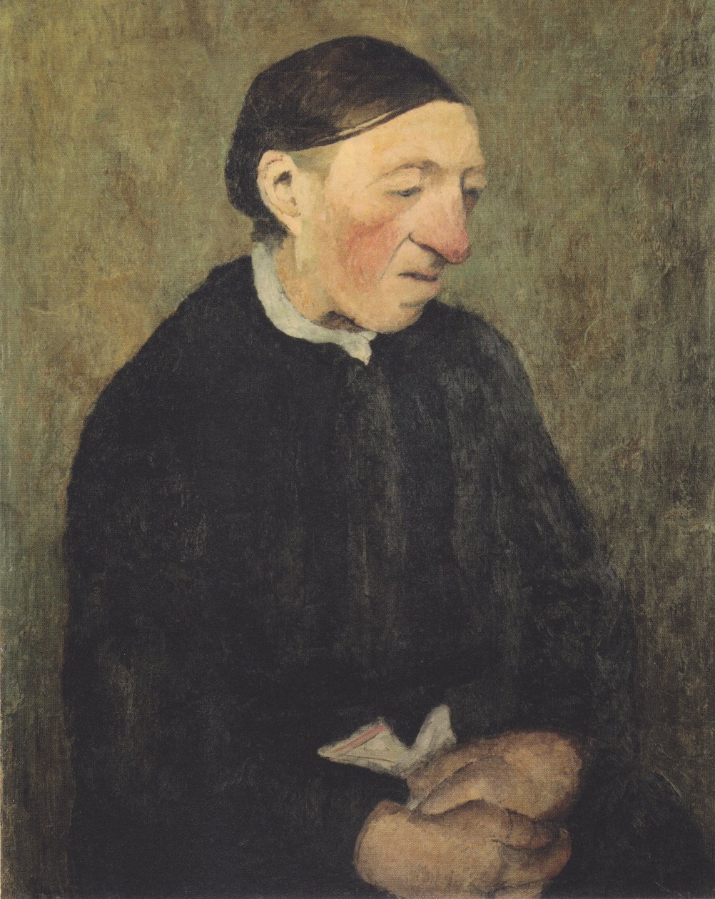 Gammel kvinde med lommetørklæde af Paula Modersohn Becker