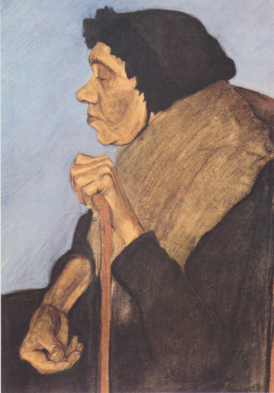 Gammel blind siddende kvinde af Paula Modersohn Becker