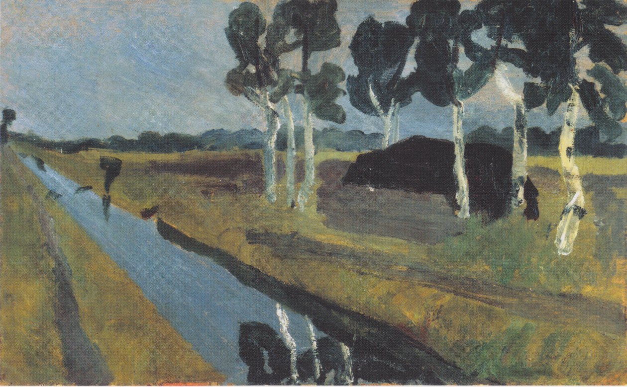 Gråt landskab med mosekanal af Paula Modersohn Becker