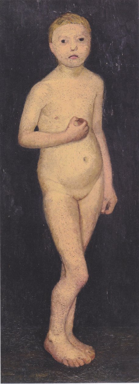 Fantastisk stående nøgen pige af Paula Modersohn Becker