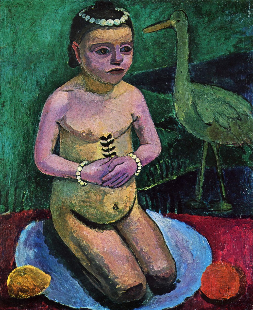 Barn handling med en stork af Paula Modersohn Becker