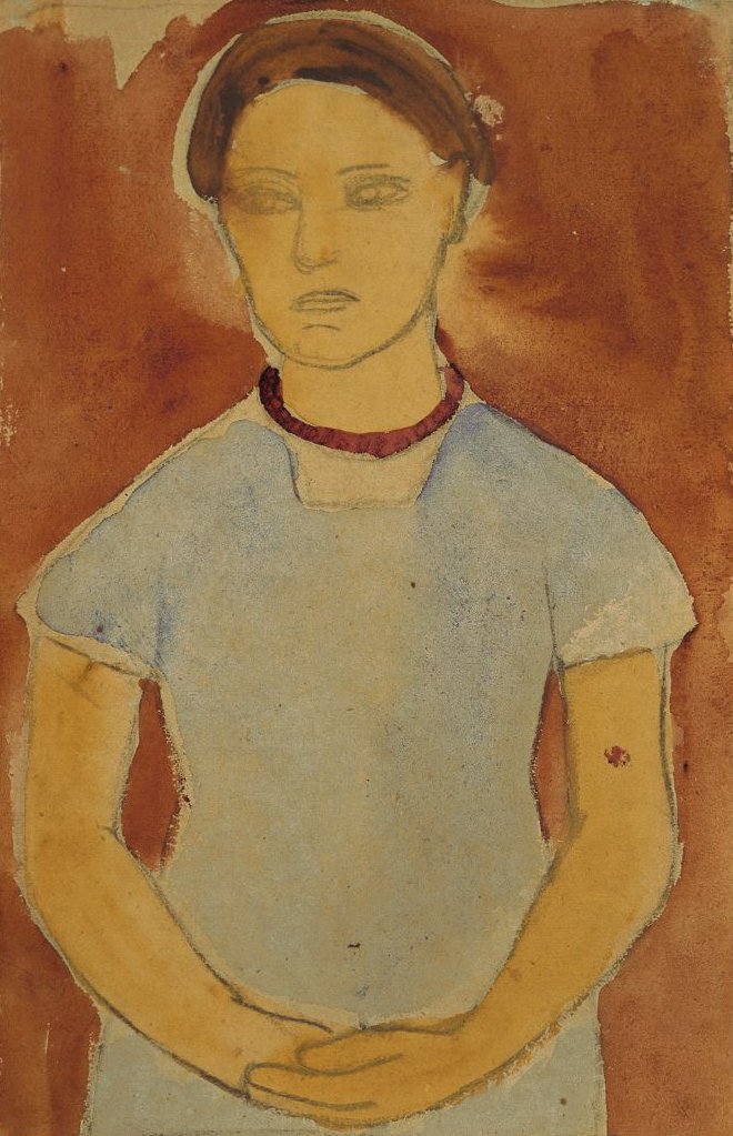 Lee Hoetger foran blomster af Paula Modersohn Becker
