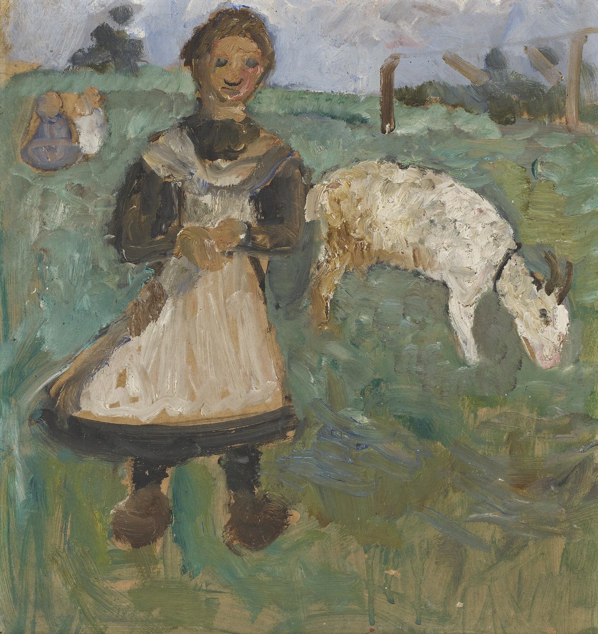 Pige med ged af Paula Modersohn Becker