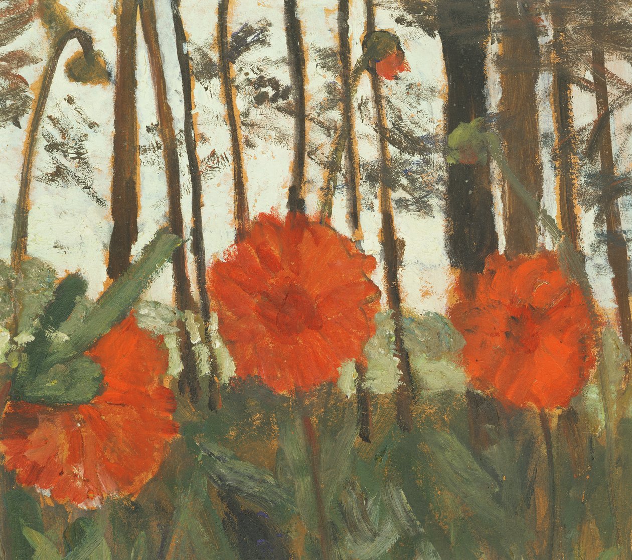 Valmuer på kanten af en skov af Paula Modersohn Becker