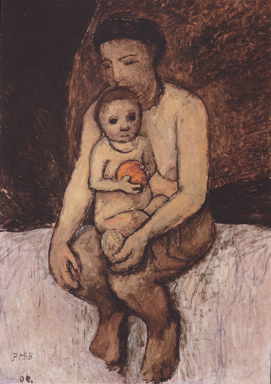 Siddende mor med barn på skødet af Paula Modersohn Becker