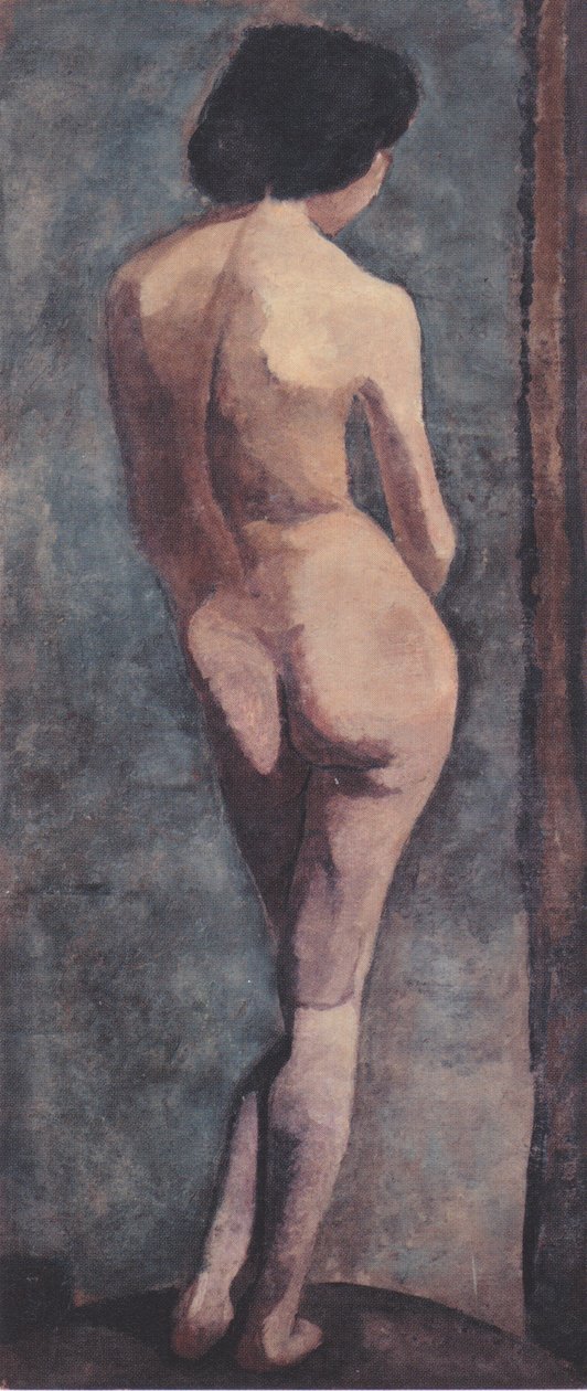 Stående kvindelig nøgen bagfra af Paula Modersohn Becker