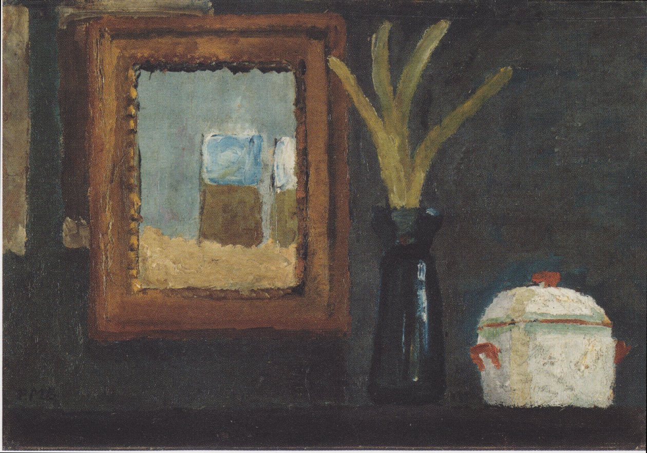Stilleben med en sukkerskål og hyacint i et glas af Paula Modersohn Becker
