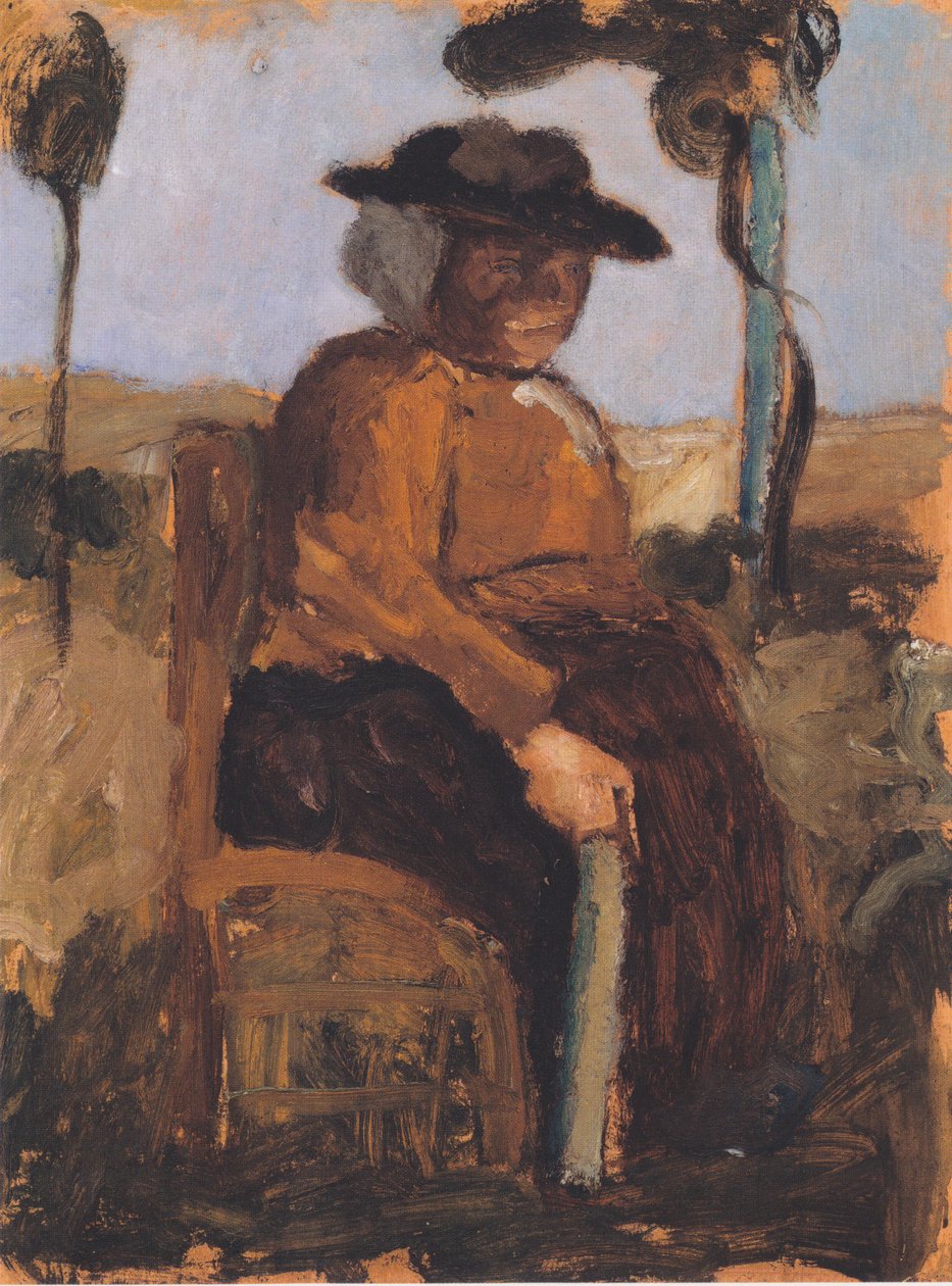Studie af den siddende Dreebeen i haven af Paula Modersohn-Becker