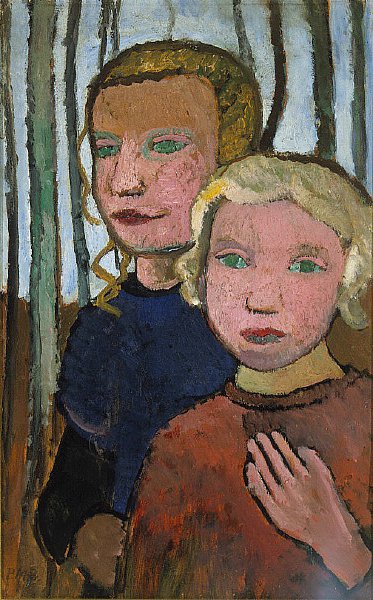 To piger foran birketræer af Paula Modersohn Becker
