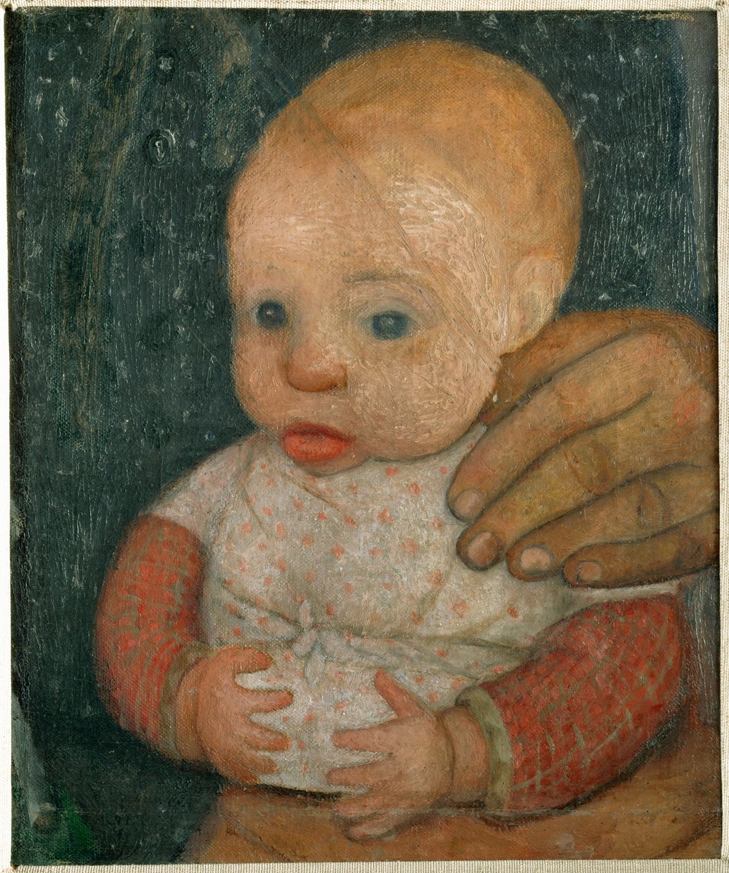 Baby og mors hånd af Paula Modersohn-Becker