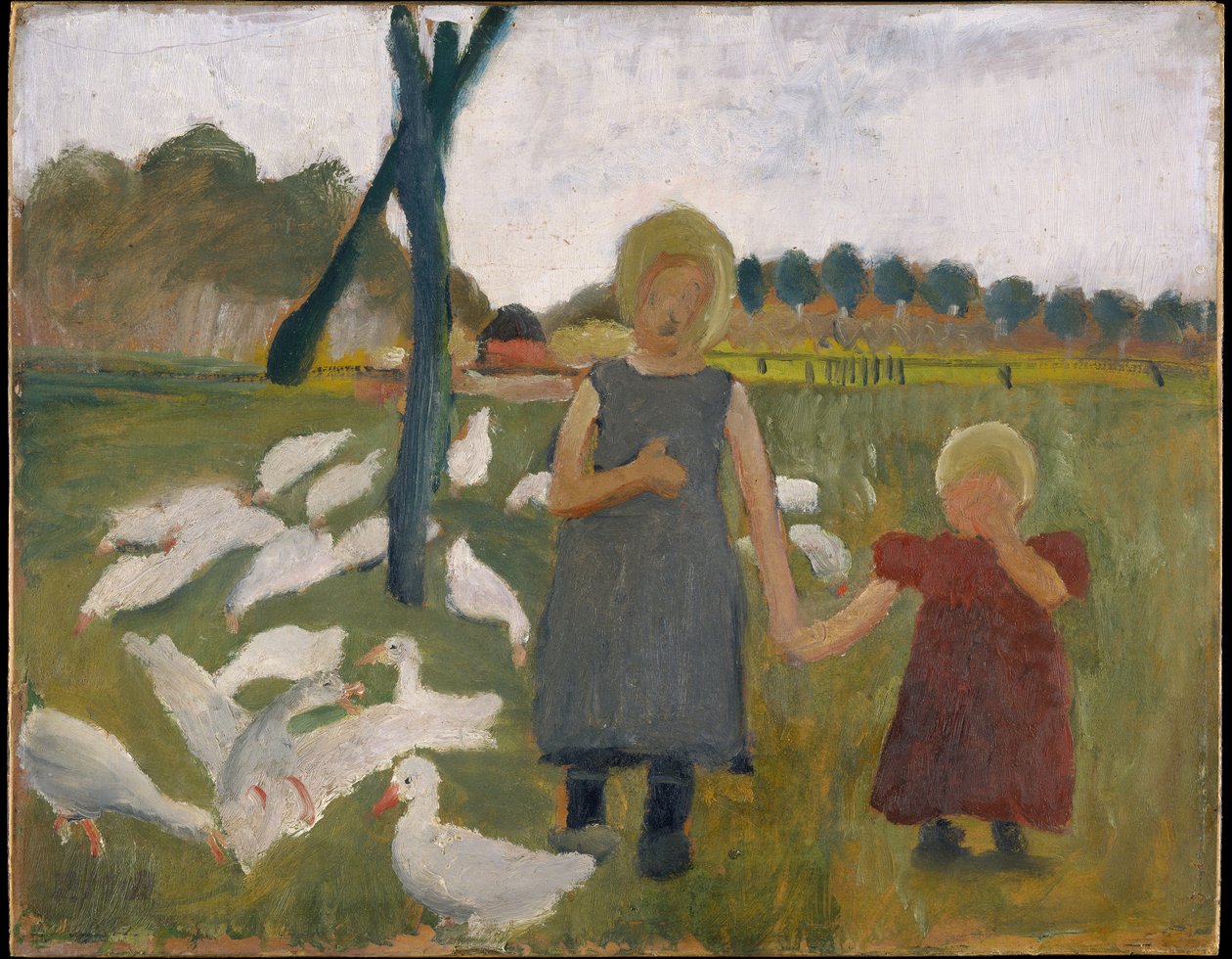 Børn med gæs af Paula Modersohn-Becker