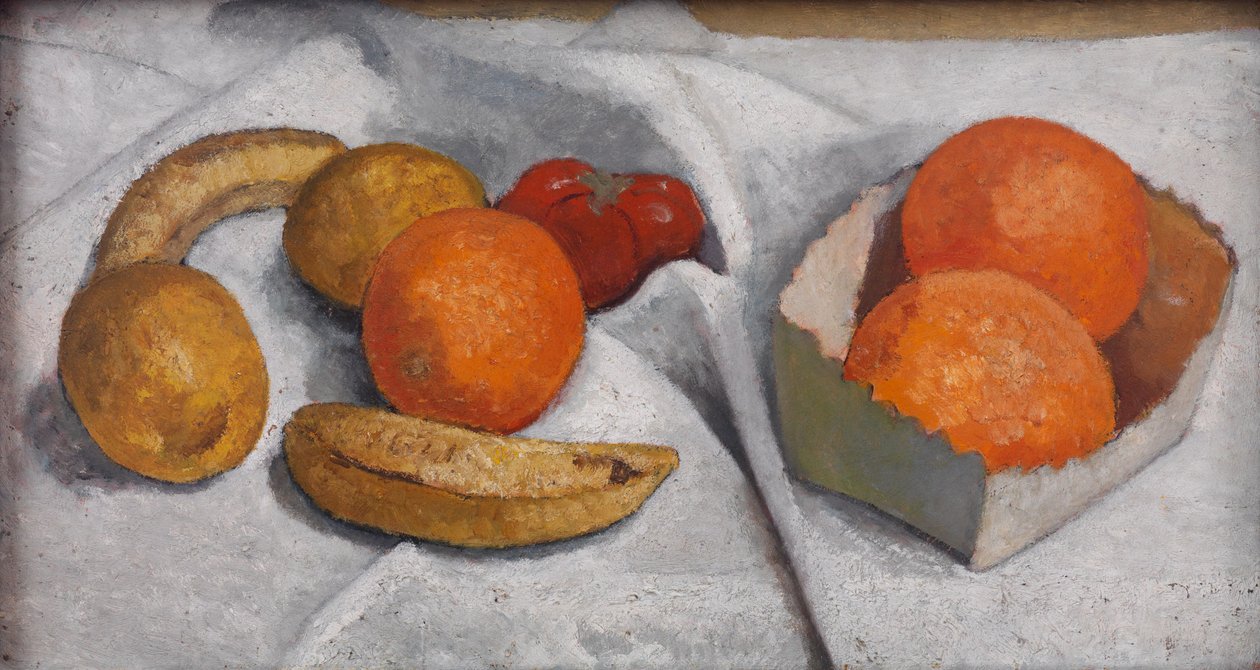 Stilleben med appelsiner, bananer, citroner og tomat af Paula Modersohn-Becker