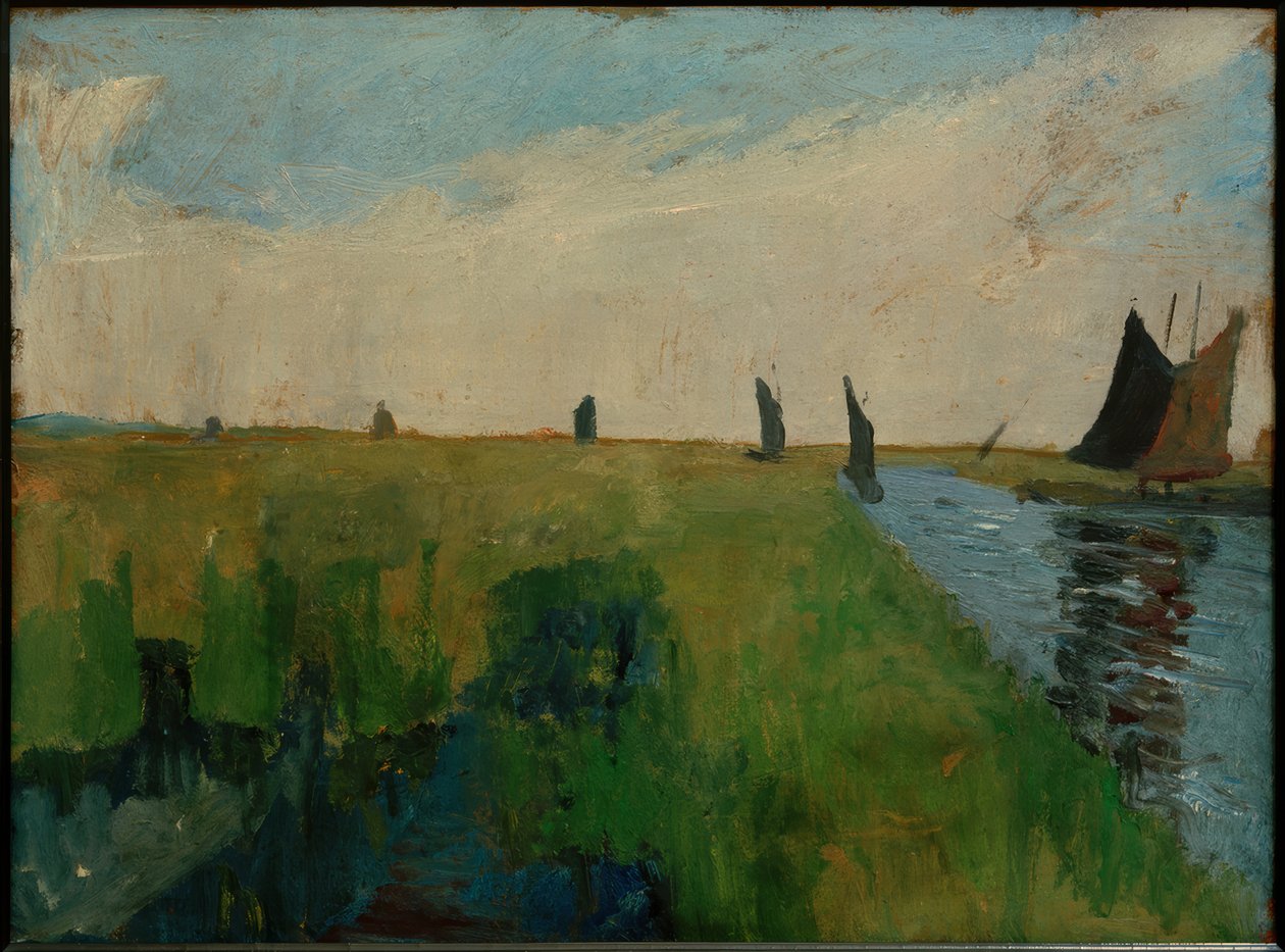 Hamme landskab med tørvepramme af Paula Modersohn Becker
