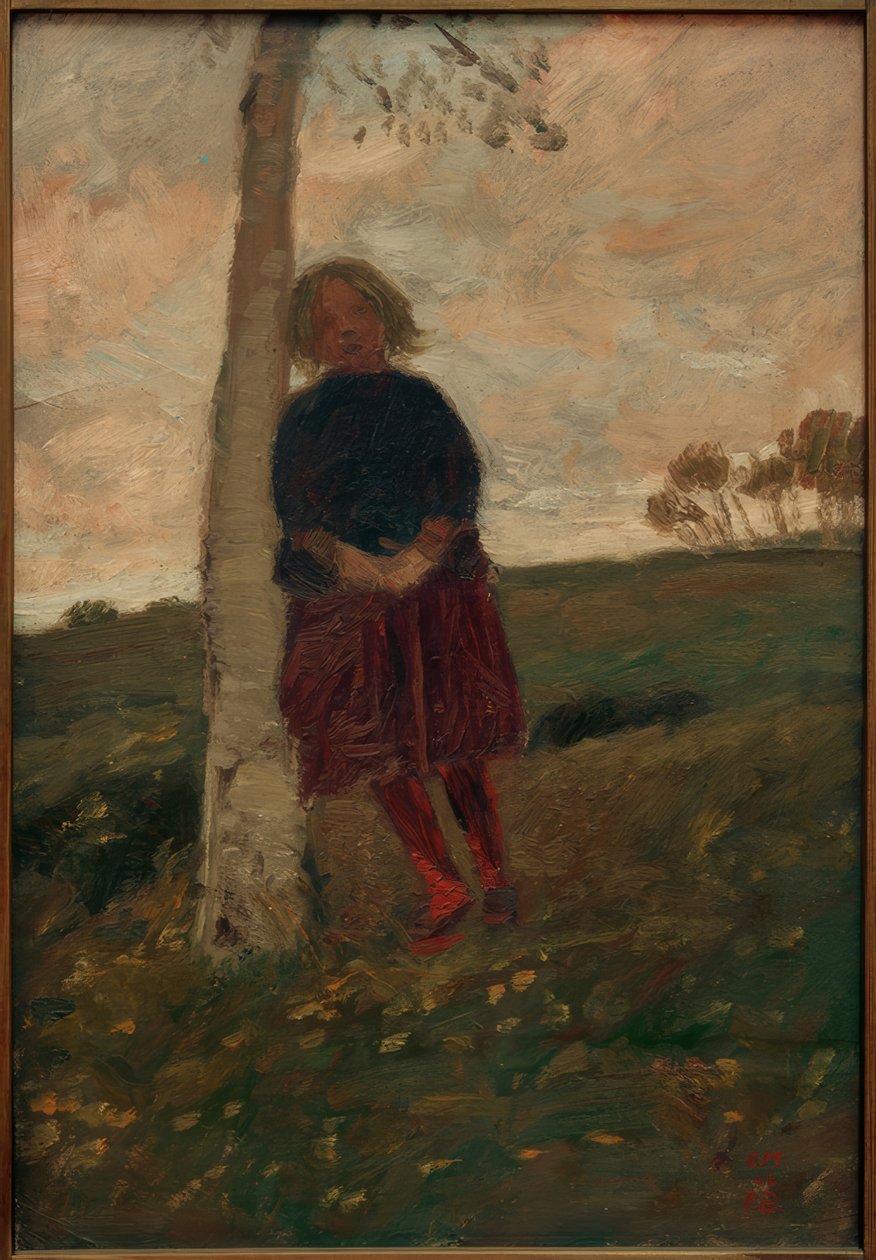 Pige på birkestamme (også: pige på træ) af Paula Modersohn Becker