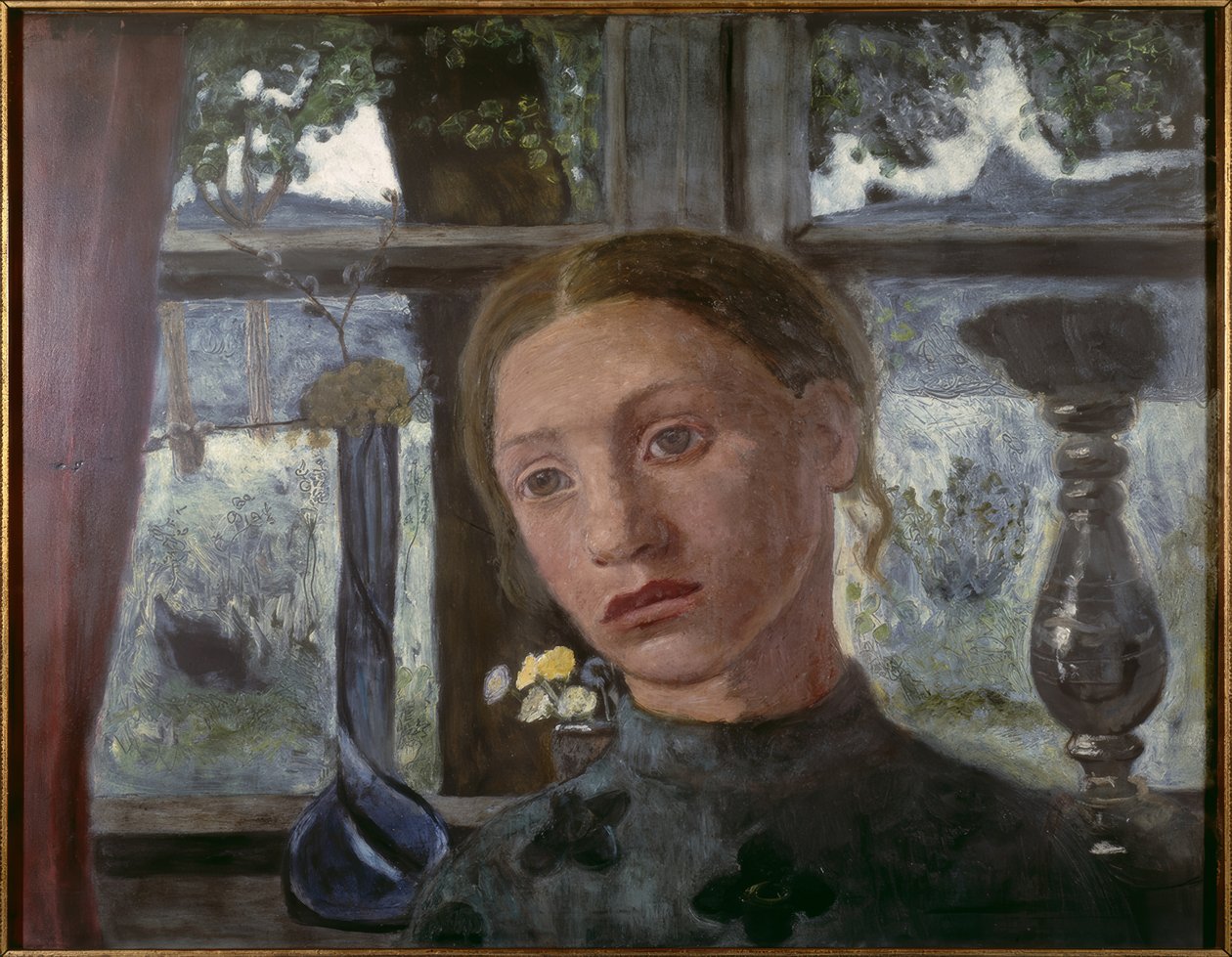 Pigehoved foran et vindue af Paula Modersohn Becker