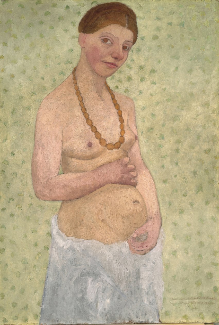 Selvportræt på den sjette bryllupsdag, 1906 af Paula Modersohn Becker