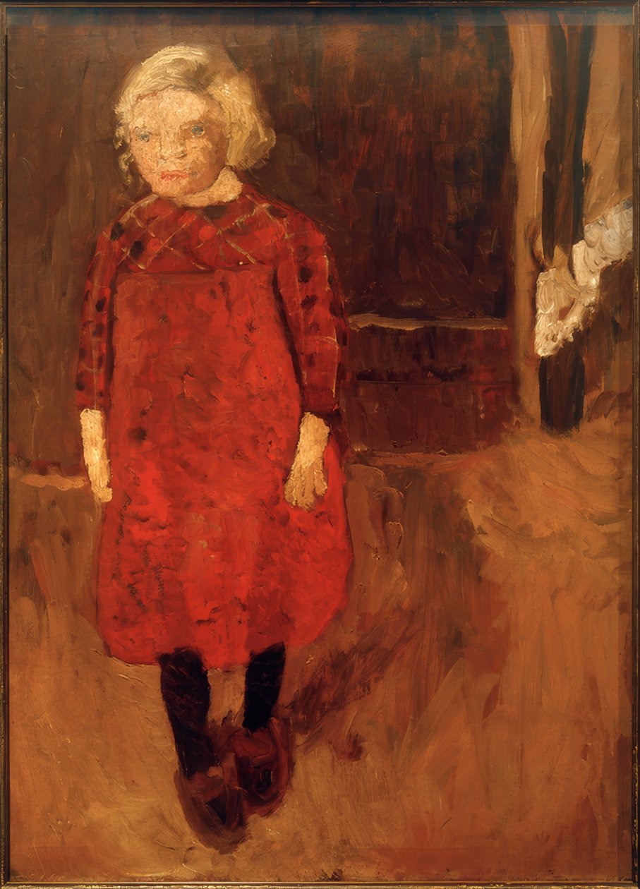 Pige står foran et gedeskur af Paula Modersohn Becker