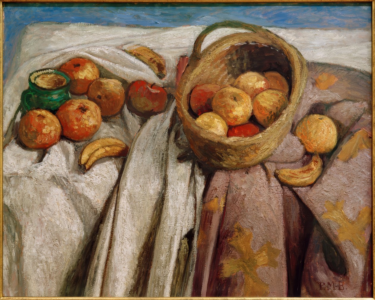 Stilleben med æbler og bananer af Paula Modersohn Becker