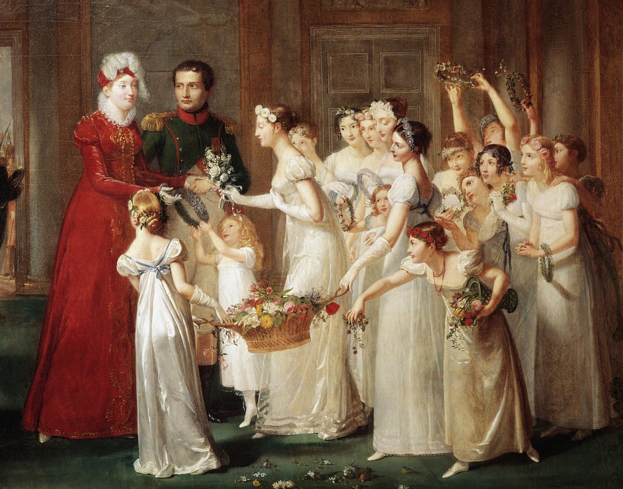 Ankomsten af Marie-Louise og Napoleon I Bonaparte til Compiegne den 28/03/1810 (olie på lærred af Pauline Auzou