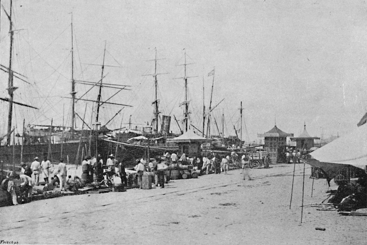 Os Que de Santos, Santos Quayside, 1895 af Paulo Kowalsky