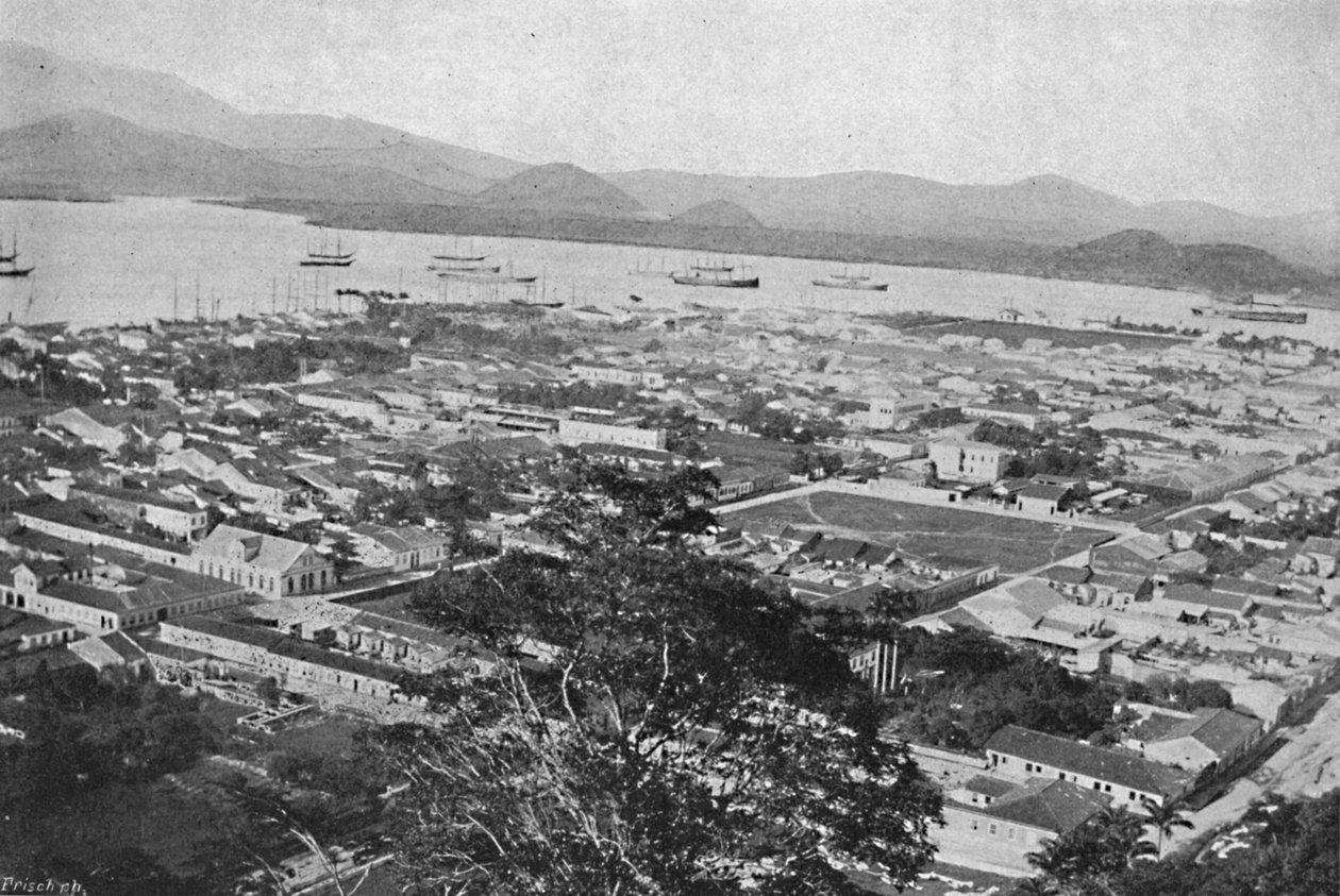 Generel udsigt over Santos, Generel udsigt over Santos, 1895 af Paulo Kowalsky