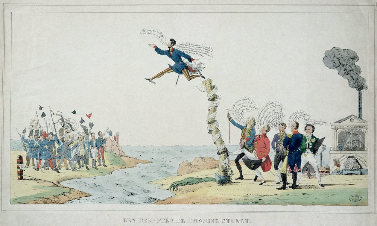 London-konferencen, 4. november 1830: Despoterne i Downing Street sender Leopold af Saxe-Cobourg til at regere i Belgien af Paulus Charles Gerard Poelman