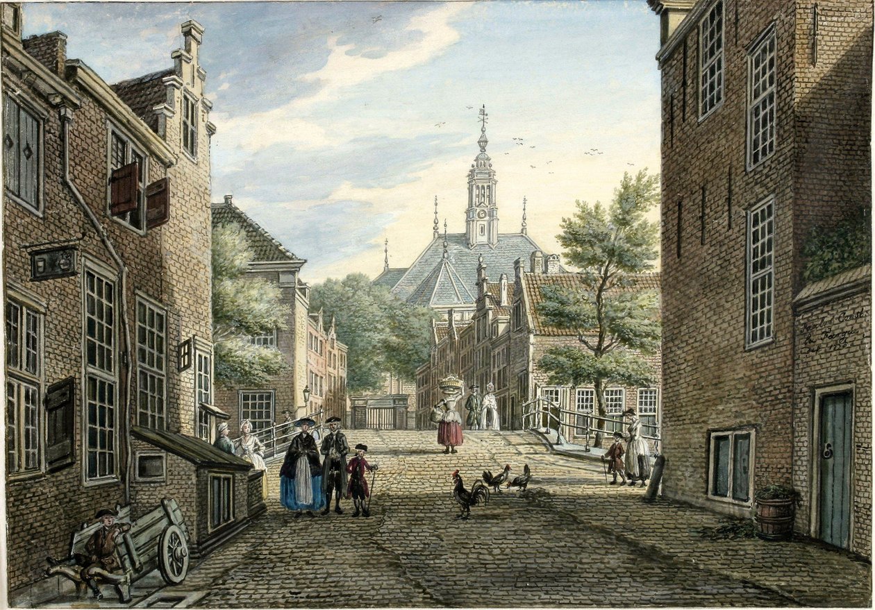 Udsigt over Kranestraat af Paulus Constantijn la Fargue